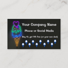 Ice Cream Truck Loyalty Punch Kaart Visitekaartjes