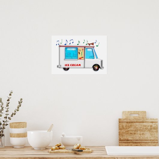 Ice Cream Truck met Muziek Poster (Keuken)
