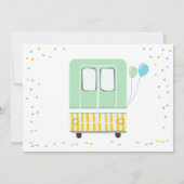 Ice Cream Truck Mint Blue Boy Eerste Verjaardag Kaart (Achterkant)