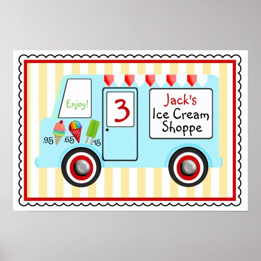 Ice Cream Truck-Poster - Boys Poster (Voorkant)