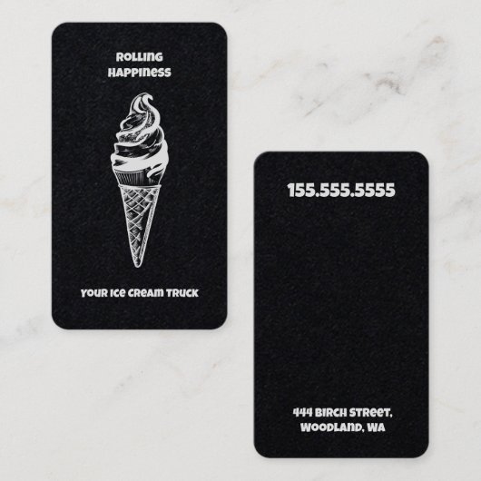 Ice Cream Truck Premium Visitekaartje (Voorkant / Achterkant)
