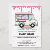 Ice Cream Truck Scoop Sprinkles Baby shower Kaart (Voorkant)