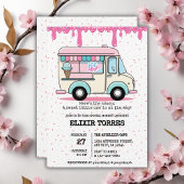 Ice Cream Truck Scoop Sprinkles Baby shower Kaart