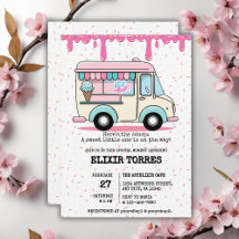 Ice Cream Truck Scoop Sprinkles Baby shower