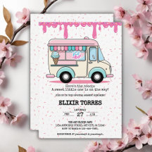 Ice Cream Truck Scoop Sprinkles Baby shower