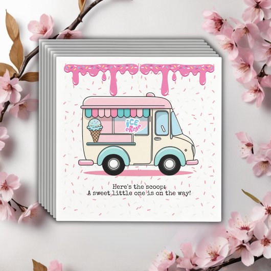Ice Cream Truck Scoop Sprinkles Baby shower Servet