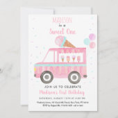 Ice Cream Truck Sweet One Birthday Kaart (Voorkant)