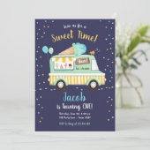 Ice Cream Truck Sweet Time Boy Mint Blue Birthday Kaart (Staand voorkant)