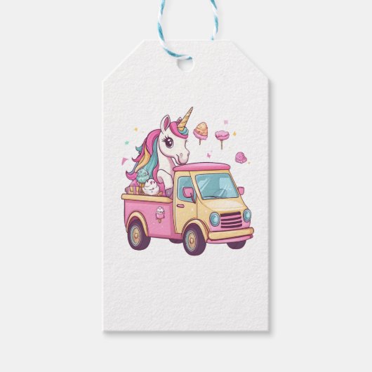 Ice Cream Truck Unicorn (1) Cadeaulabel (Voorkant)