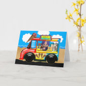 Ice Cream Truck Verjaardag wenskaart Kaart (Gele Bloem)
