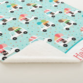 Ice Cream Trucks Sprinkles Girls gepersonaliseerd Sherpa Deken (3/4)