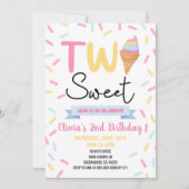 Ice Cream Twee Lief 2e Verjaardagsfeest Kaart (Voorkant)