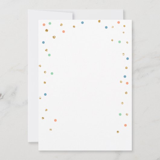 Ice Cream Twin Birthday Blue Mint Cone Confetti Kaart (Achterkant)