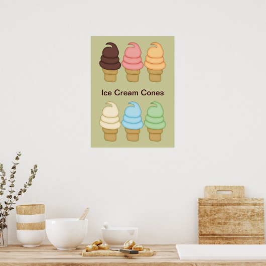 Ice Cream Twist Cones Poster (Keuken)