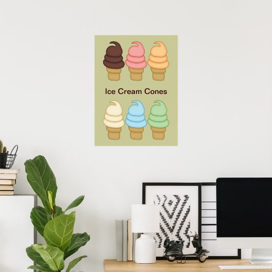 Ice Cream Twist Cones Poster (Thuiskantoor)