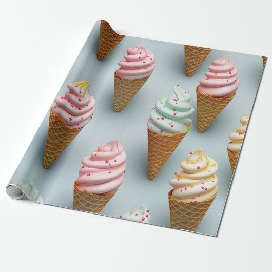 Ice Cream Twist Kegels Cadeaupapier (Uitgerold)