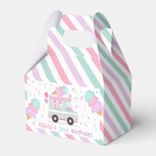 Ice Cream Two Sweet 2de verjaardag Gift Bedankdoosjes (Achterkant)