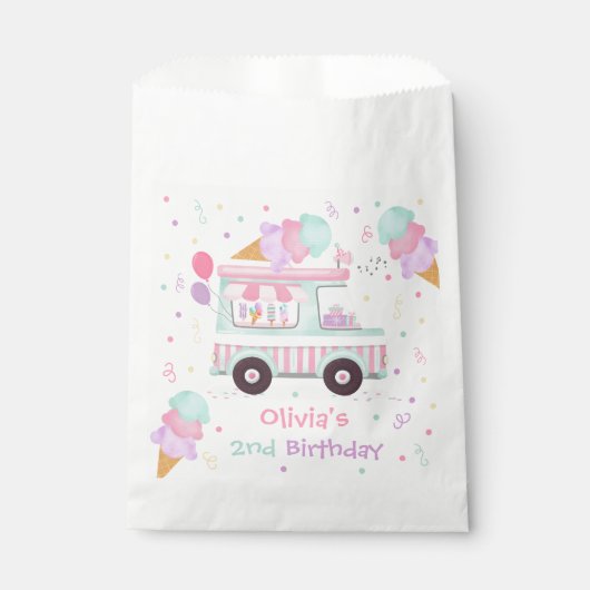 Ice Cream Two Sweet 2de verjaardag Gift Bedankzakje (Voorkant)