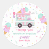 Ice Cream Two Sweet 2e verjaardag Favors Ronde Sticker (Voorkant)