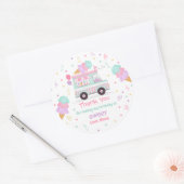 Ice Cream Two Sweet 2e verjaardag Favors Ronde Sticker (Envelop)