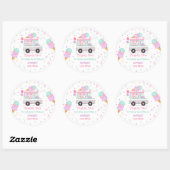 Ice Cream Two Sweet 2e verjaardag Favors Ronde Sticker (Vel)