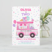 Ice Cream Two Sweet 2e verjaardag Ice Cream Truck  Kaart (Staand voorkant)