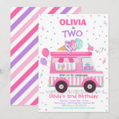 Ice Cream Two Sweet 2e verjaardag Ice Cream Truck Kaart (Voorkant / Achterkant)