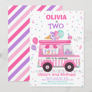 Ice Cream Two Sweet 2e verjaardag Ice Cream Truck  Kaart