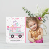 Ice Cream Two Sweet 2e verjaardag Ice Cream Truck Kaart (Staand voorkant)