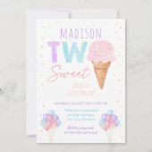 Ice Cream Two Sweet 2e verjaardag Kaart (Voorkant)
