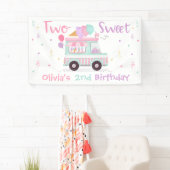 Ice Cream Two Sweet 2nd Birthday Party Decorations Spandoek (Insitu)