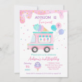 Ice Cream Two Sweet 2nd Birthday Party Save The Date (Voorkant)
