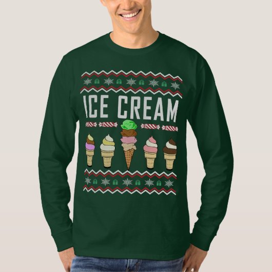 Ice Cream Ugly KerstSweater T-shirt (Voorkant)
