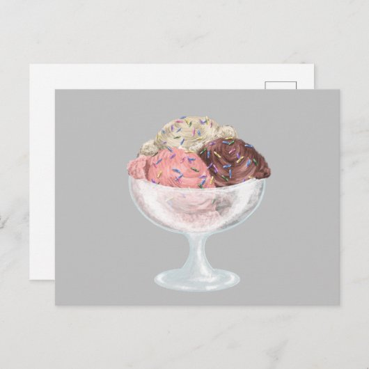 Ice Cream Uitnodiging Briefkaart (Voorkant / Achterkant)