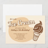 Ice Cream-uitnodigingen Kaart (Voorkant / Achterkant)