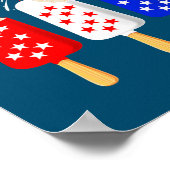 Ice Cream USA Vlag Vuurwerk op vierde dag van onaf Poster (Hoek)