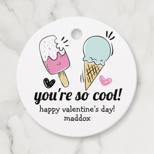 Ice Cream Valentijn Bedankjes Labels (Voorkant)
