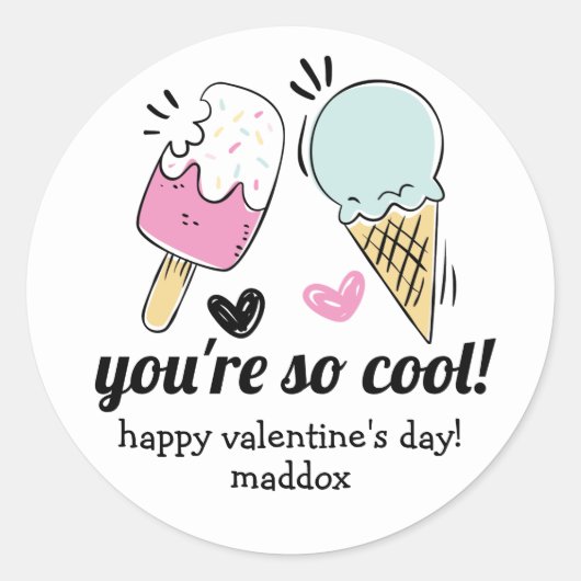 Ice Cream Valentijn Sticker (Voorkant)