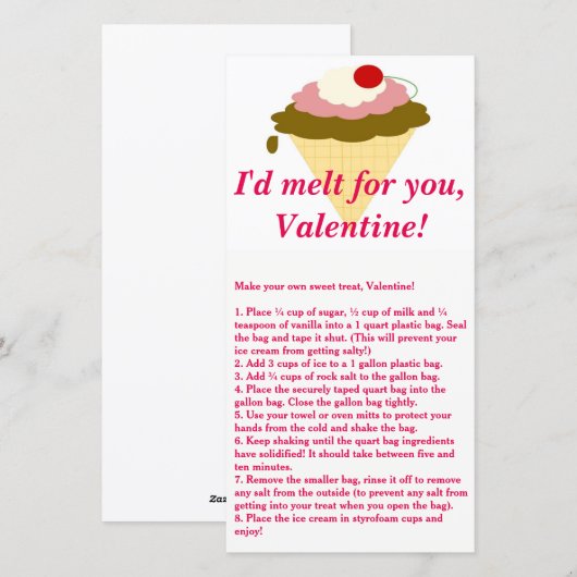 Ice Cream Valentijnsdag Kaart (Voorkant / Achterkant)