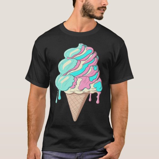 Ice Cream Vaporwave Retrowave Aesthetic T-shirt (Voorkant)