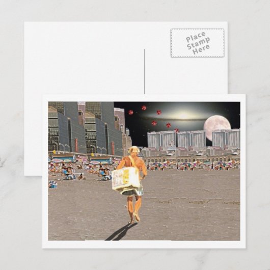 Ice Cream Vendor on Beach Briefkaart (Voorkant / Achterkant)