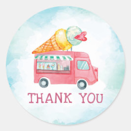 Ice Cream Verjaardag Dank u Ronde Sticker