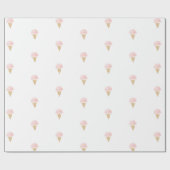 Ice Cream Verjaardag Kerstmis Partij Wrapping Papi Cadeaupapier (Vlak)