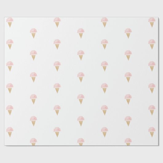 Ice Cream Verjaardag Kerstmis Partij Wrapping Papi Cadeaupapier (Vlak)