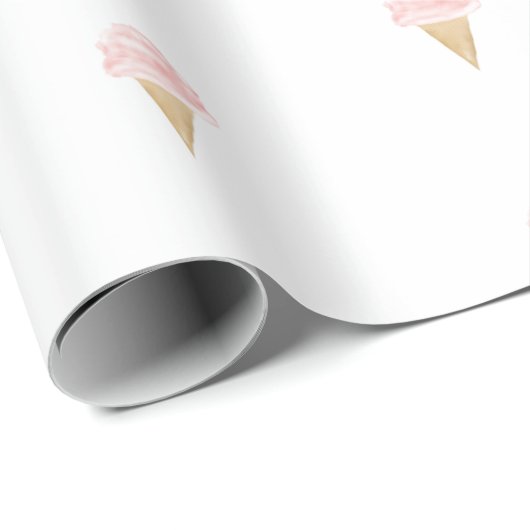Ice Cream Verjaardag Kerstmis Partij Wrapping Papi Cadeaupapier (Rol Hoek)
