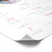 Ice Cream Verjaardag Mijlpaal teken, Baby Stats Poster (Hoek)