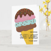 Ice Cream Verjaardag Sweet Summer Wishes Kaart (Gele Bloem)
