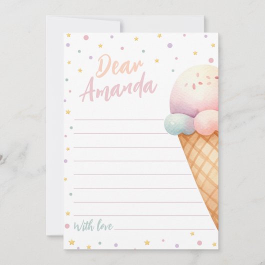 Ice Cream Verjaardag Tijd Capsule Notecard Kaart (Voorkant)