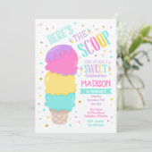 Ice Cream Verjaardag Uitnodiging Sweet Celebration (Staand voorkant)