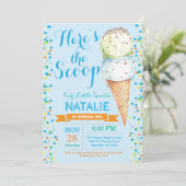 Ice Cream Verjaardag Uitnodiging Zomer (Staand voorkant)